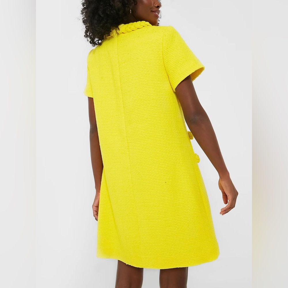 Tuckernuck Tweed Jackie Dress Limoncello Yellow Large - Picture 4 of 6